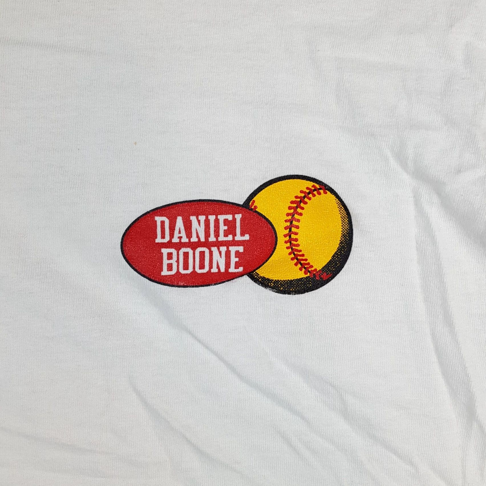 Vintage VINTAGE Daniel Boone Baseball Men's XL T Shirt - 90s Retro School Sports 100% Cotton White Short Sleeve Crew Neck Allsports Size US XL / EU 56 / 4 - 4 Thumbnail