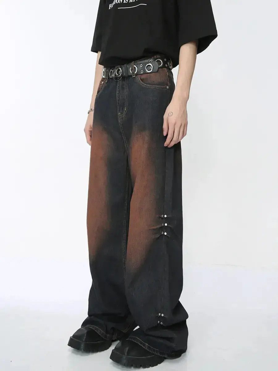 Japanese Brand Retro loose gradient wide leg jeans Size US 32 / EU 48 - 1 Thumbnail