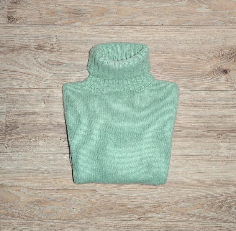 Other 100% cashmere sweater turtleneck jumper thick weave green Size M / US 6-8 / IT 42-44 - 2 Thumbnail