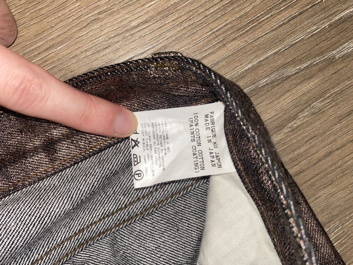 RIPVANWINKLE Ripvanwinkle Rust-Gold Metallic Paint coated Denim Size US 31 - 5 Thumbnail
