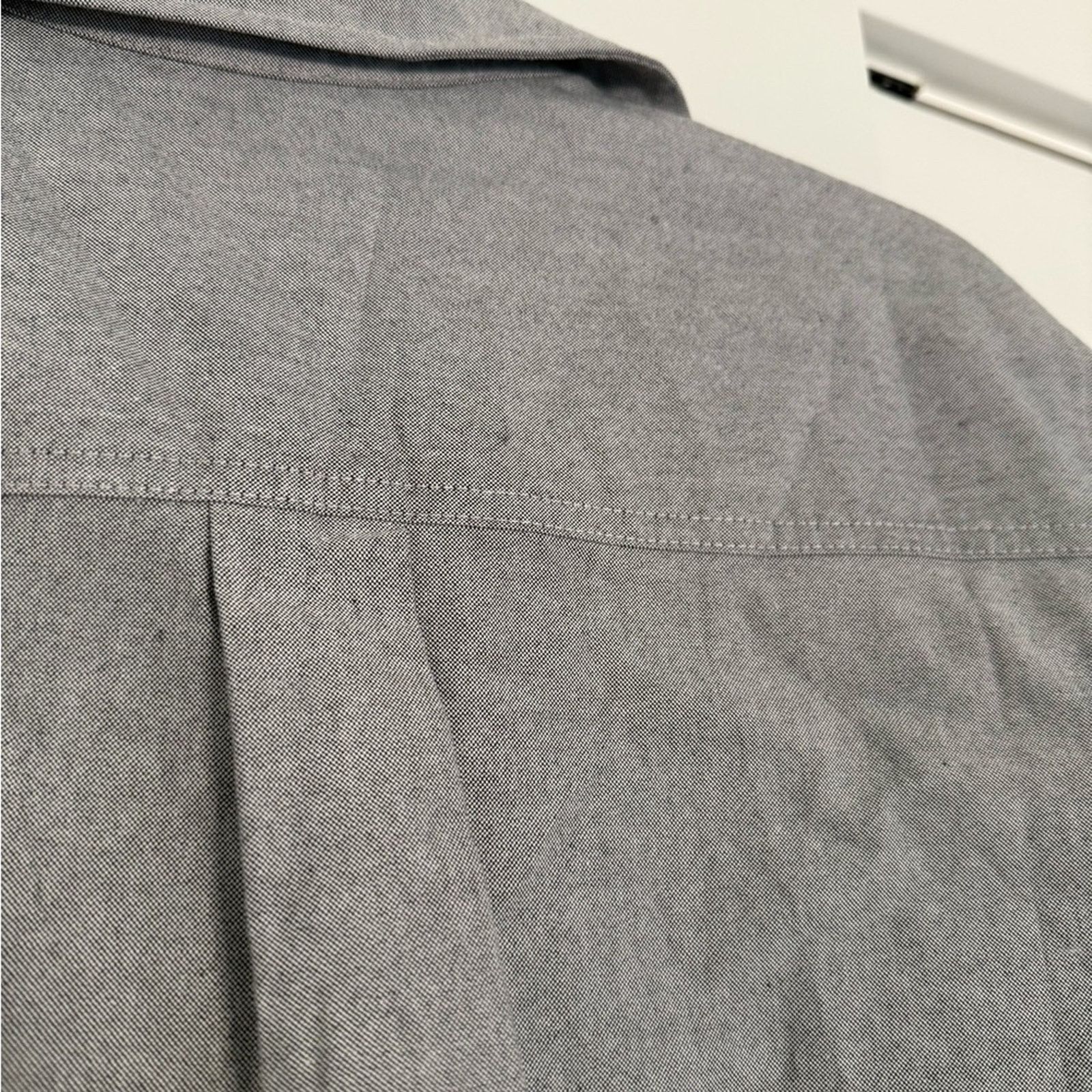 New Good American Oxford Crop Uniform Shirt - grey XS $119