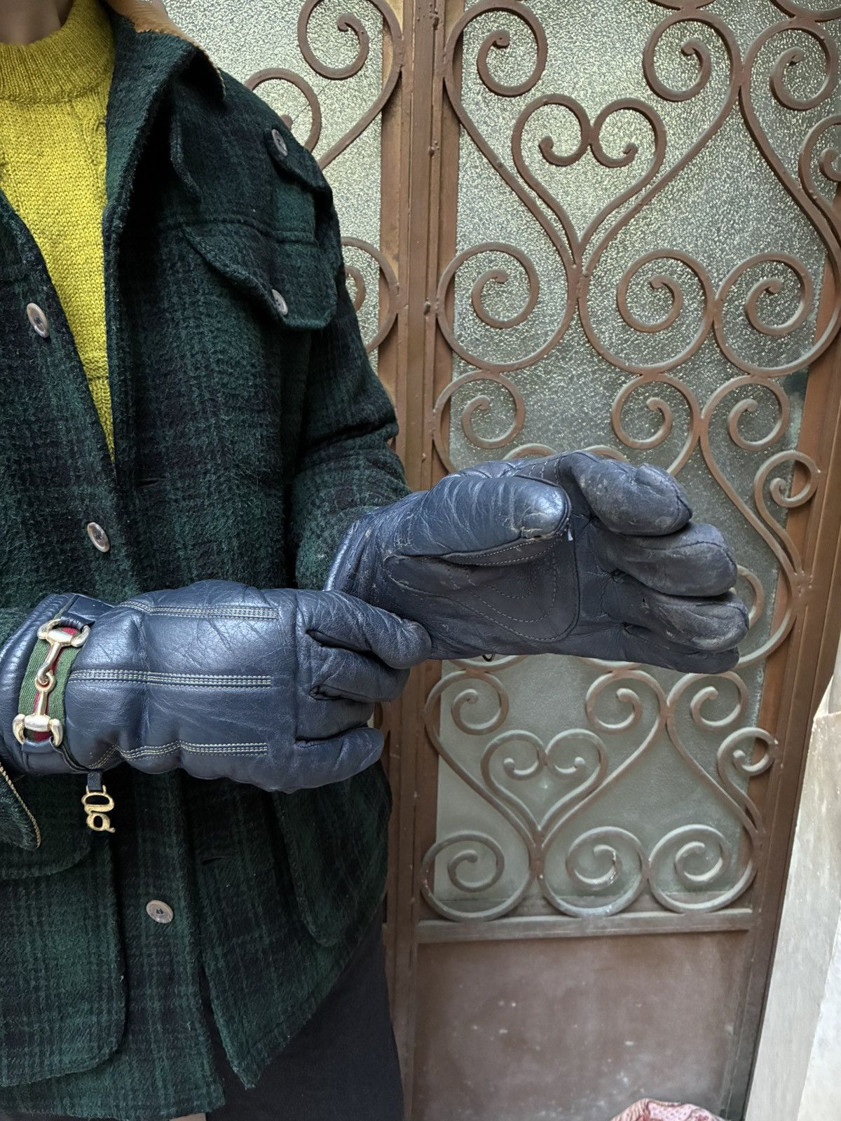 Gucci GUCCI VINTAGE 80s LINED LEATHER GLOVES WITH HORSEBITES Size ONE SIZE - 4 Thumbnail
