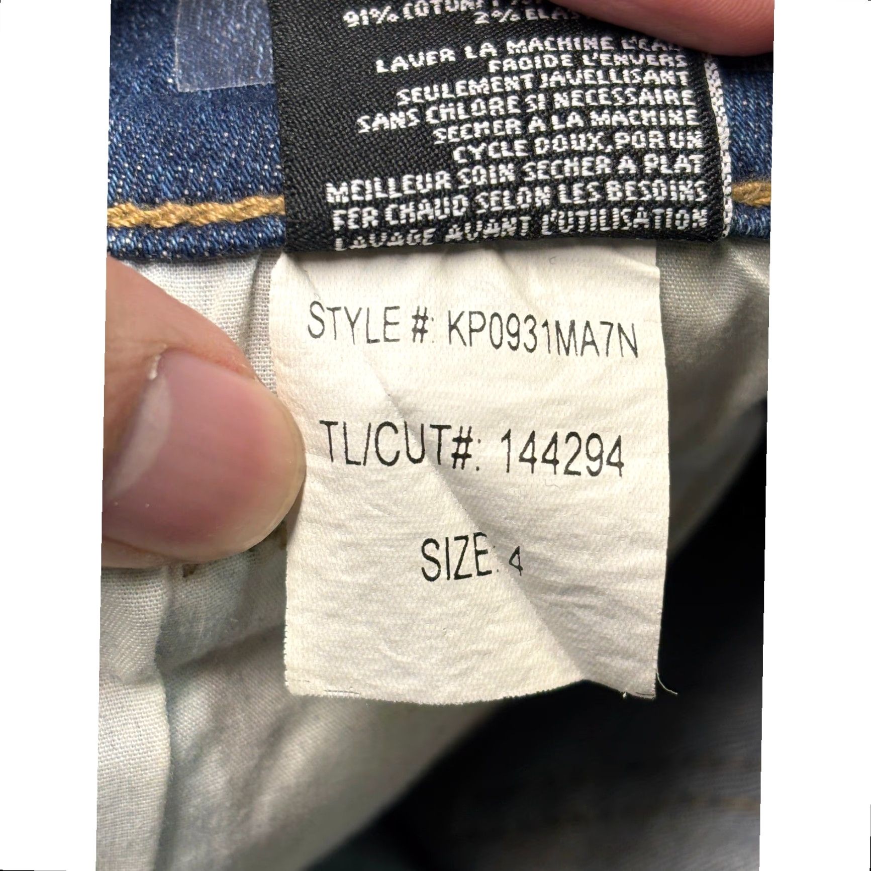 Vintage KUT from the Kloth Womens Size 4 High Rise Skinny Jeans Button Fly Distressed Denim Blue Slim 5-Pocket Womens Size 27" / US 4 / IT 40 - 7 Thumbnail