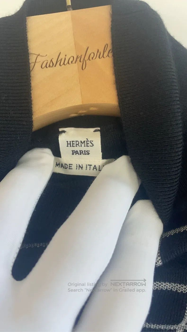 Hermes Hermes Black and white checkered high-necked cashmere knit Size XS / US 0-2 / IT 36-38 - 3 Thumbnail