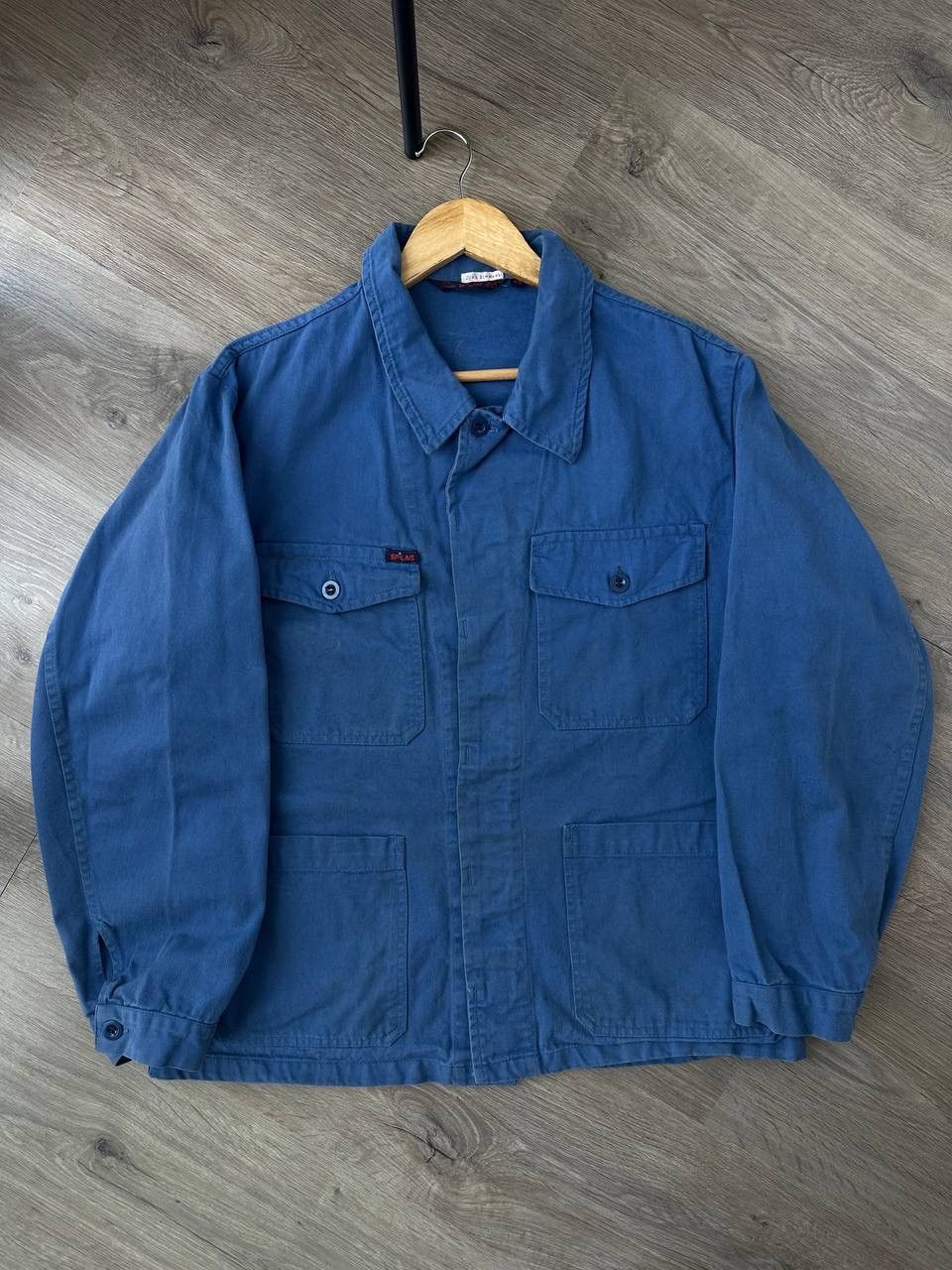 Japanese Brand × Vintage Vintage Japanese Blue Workwear 90’s Spilag Faded Shirt Size US L / EU 52-54 / 3 - 7 Thumbnail