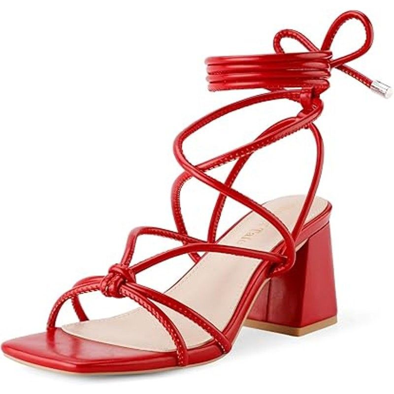 Other Shoe'N Tale Red Gladiator Lace-Up Sandals, Size 7.5 Size US 7.5 / IT 37.5 - 1 Thumbnail