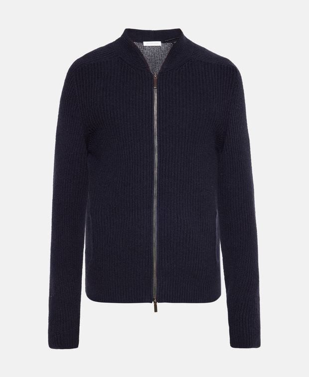 Cashmere Cardigan in Blue, Men's