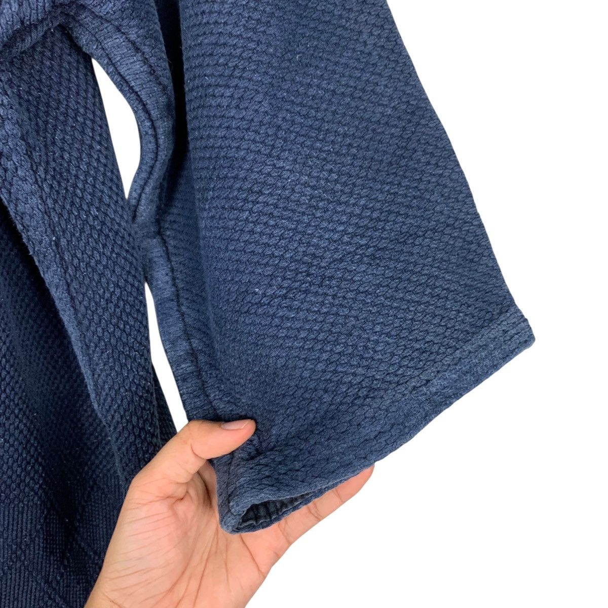 Japanese Brand Indigo Blue Sashiko Thickweave Hantan Kimono #2942-C133 Size US L / EU 52-54 / 3 - 12 Thumbnail