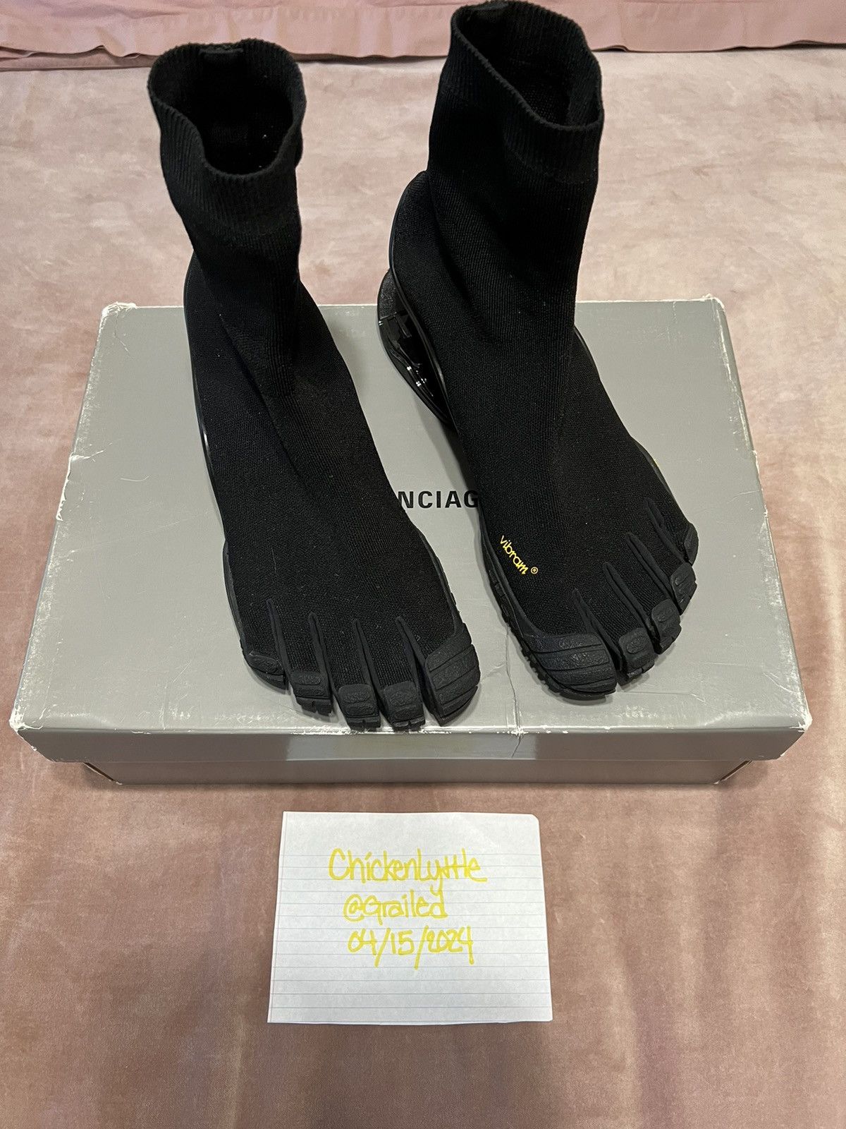 image of Balenciaga x Vibram Fivefingers Toe Suspended-Heel Shoes Boot in Black, Men's (Size 11)