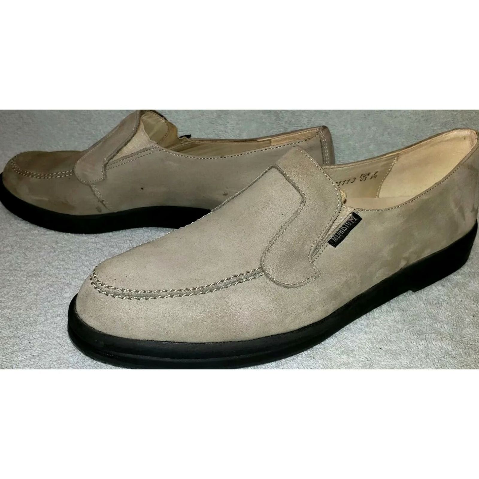 Mephisto Mephisto Women's Loafer Slip-on Beige Suede 9.5M UK 7 US 9.5 EU 40 Casual Leather Insoles Air Cool Technology Flats/Moccasins Womens Size US 7 / IT 37 - 4 Thumbnail