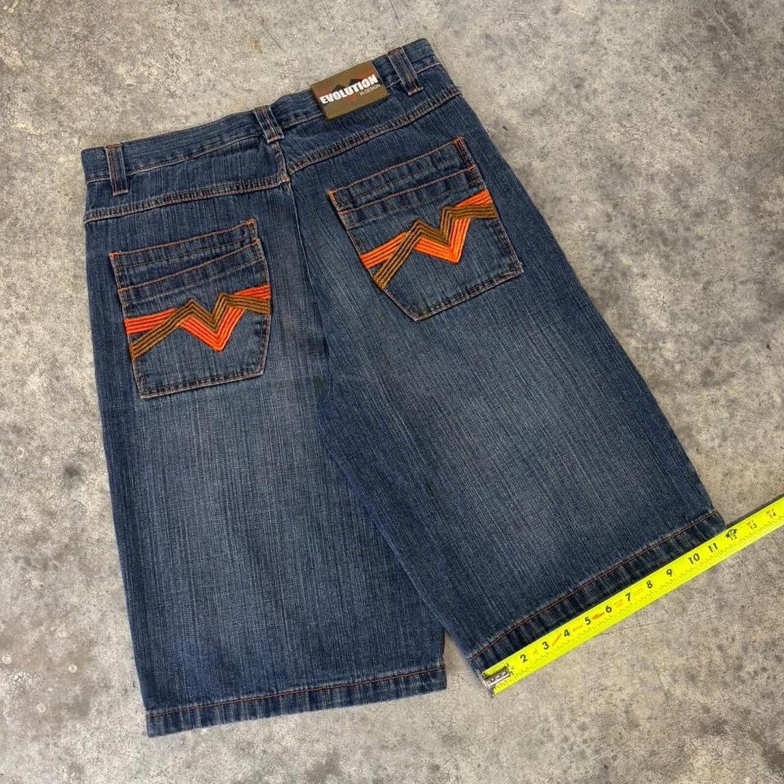 Southpole Evolution Y2K Wide Leg Baggy Skatewear Jorts Vintage Size US 36 / EU 52 - 2 Thumbnail