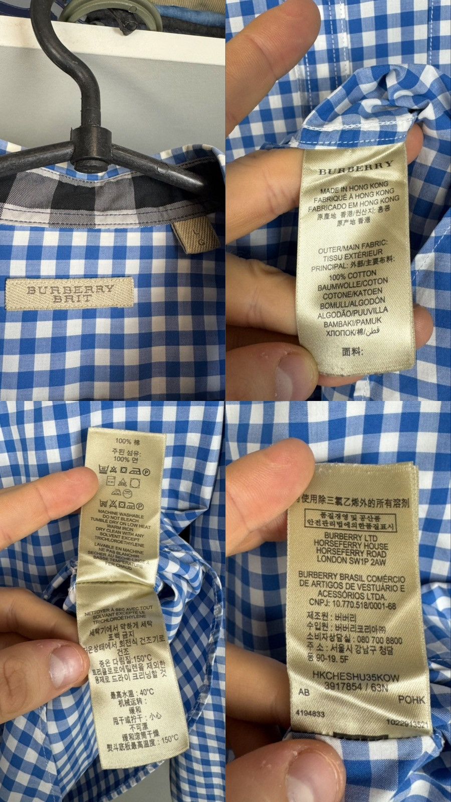 Burberry Burberry Brit Plaid Button-Down Long Sleeve Shirt Size US L / EU 52-54 / 3 - 5 Thumbnail