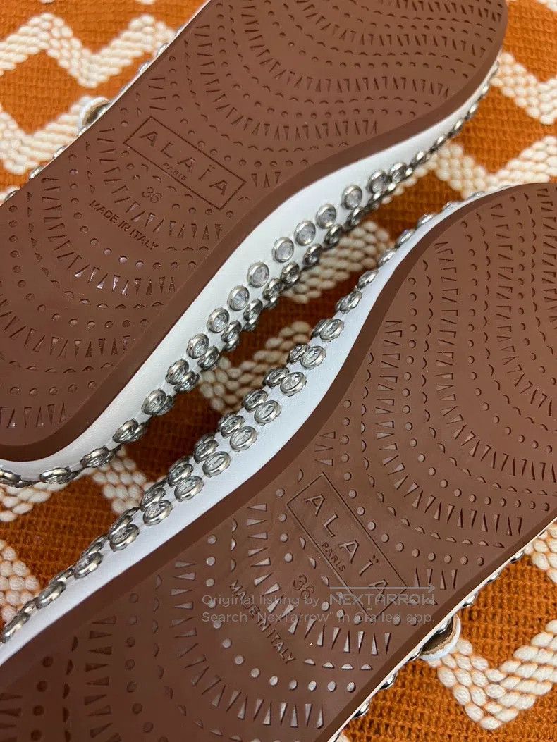 Alaia Alaia White Crystal Ballet Dance Flat Shoes Size US 5.5 / IT 35.5 - 6 Thumbnail