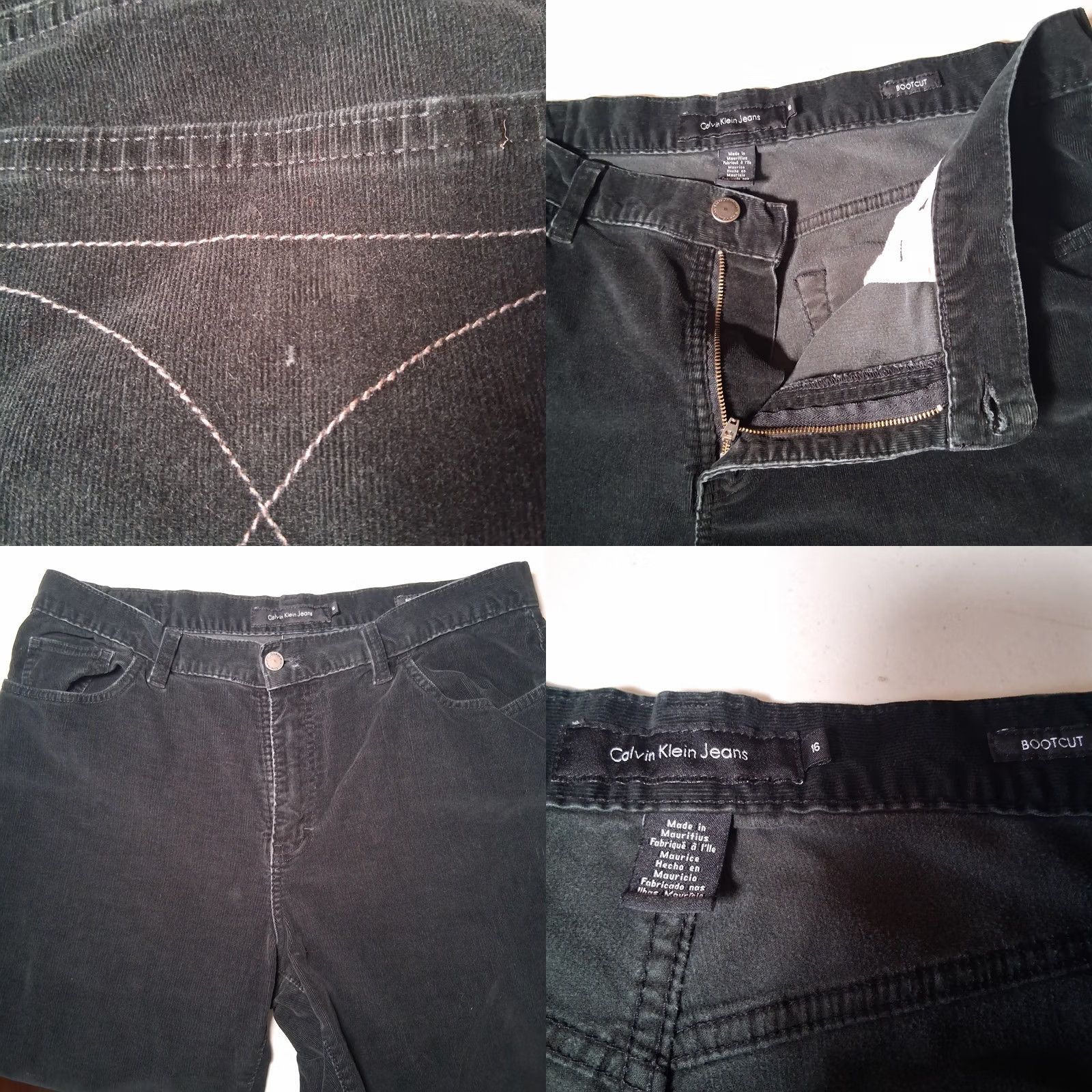Calvin Klein Calvin Klein Pants Women 16 Bootcut Black Stretch Classic Hemmed Corduroy Size 38" / US 16 / IT 52 - 9 Thumbnail