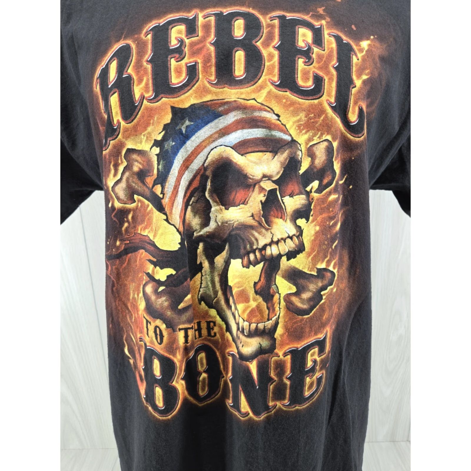 Bones Vintage Rebel to the Bone T-Shirt Skull Black Large Mens Short Sleeve Size US L / EU 52-54 / 3 - 3 Thumbnail