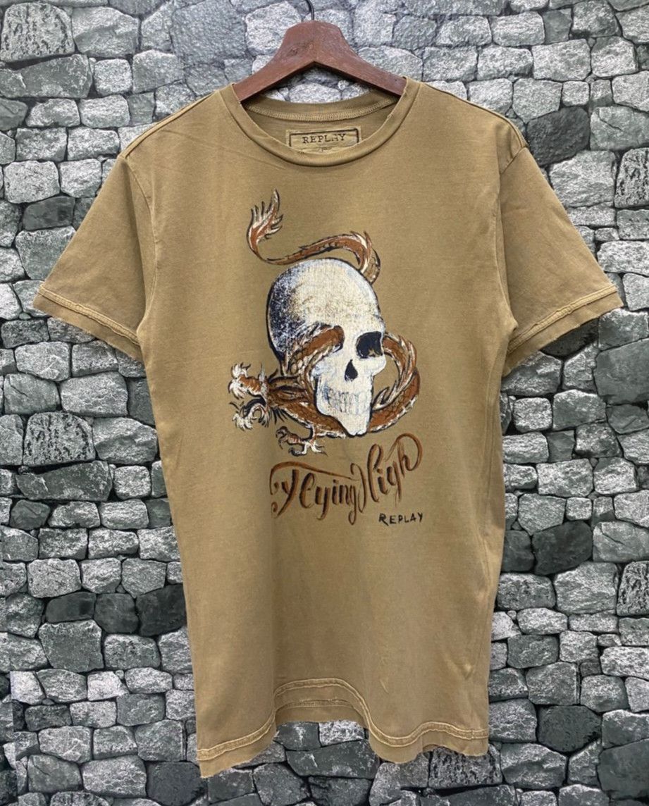 Replay Vintage Replay Skulls Designer Tshirt Size US M / EU 48-50 / 2 - 1 Thumbnail