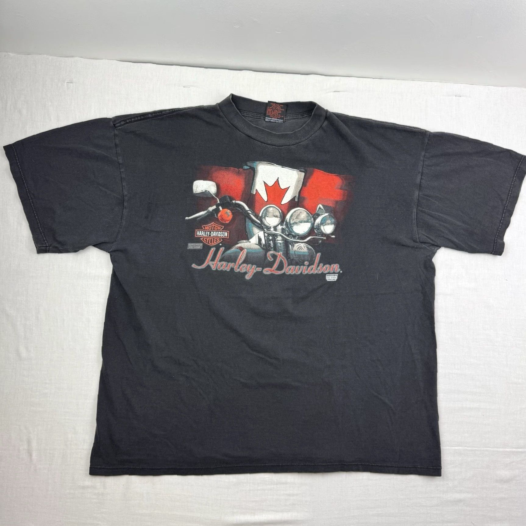 Harley Davidson VINTAGE Harley-Davidson T-Shirt Adult XL Black 90s Grunge Biker Mens Size US XL / EU 56 / 4 - 2 Thumbnail