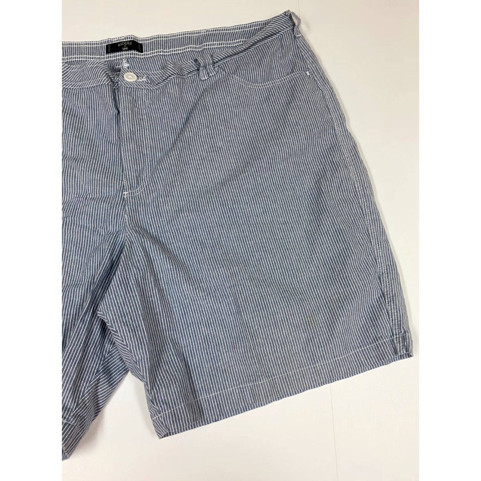 Lee Riders By Lee Womens Shorts 26 Striped Blue Chino Size 30" / US 8 / IT 44 - 2 Thumbnail