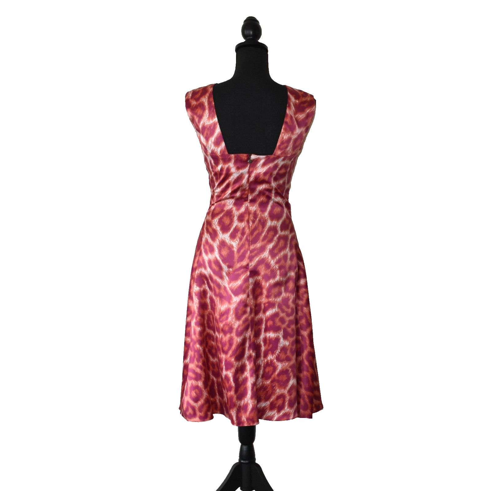 Just Cavalli JUST CAVALLI Red Leopard Signature Satin Fit Flare Dress 42 Size M / US 6-8 / IT 42-44 - 3 Thumbnail