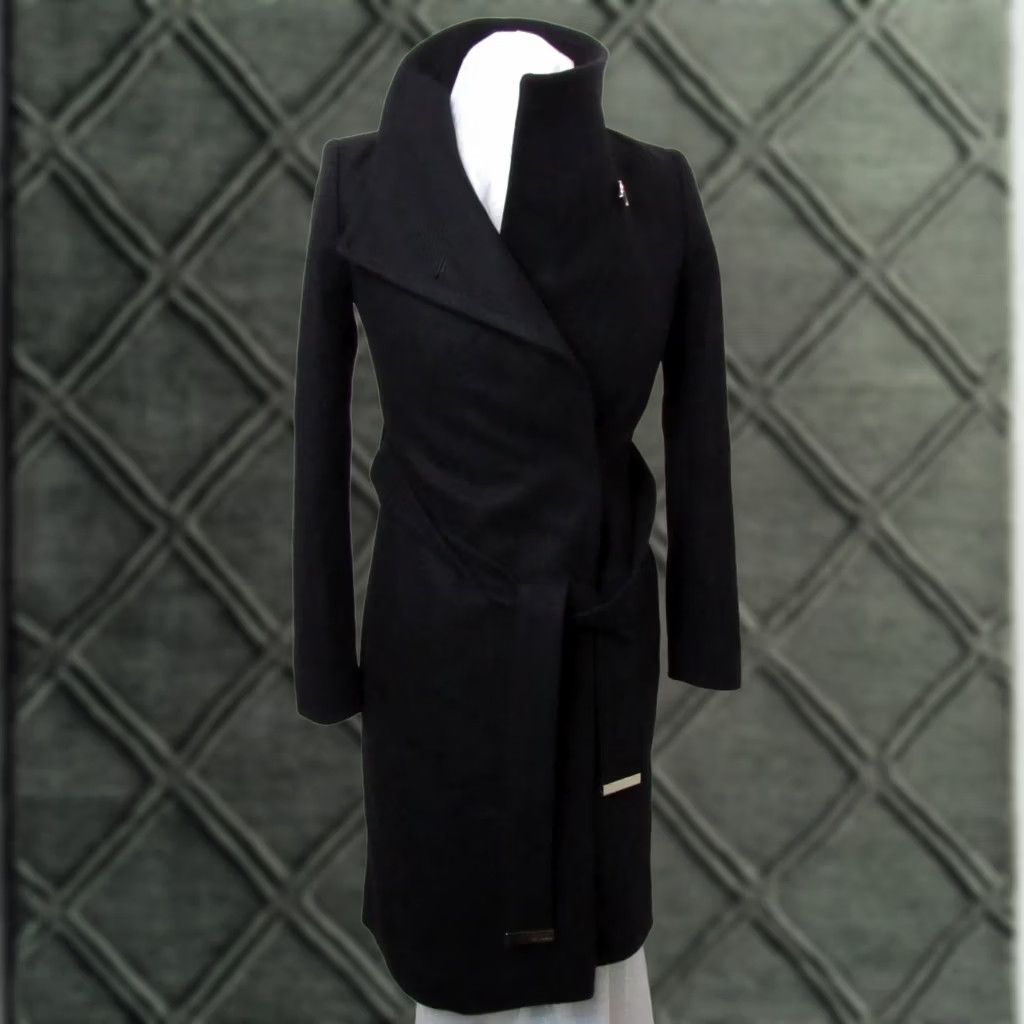 Ted Baker Ted Baker Coat Womens 12 Black London Ellegant Cashmere Wool Blend Wrap SIZE Size XL / US 12-14 / IT 48-50 - 1 Thumbnail