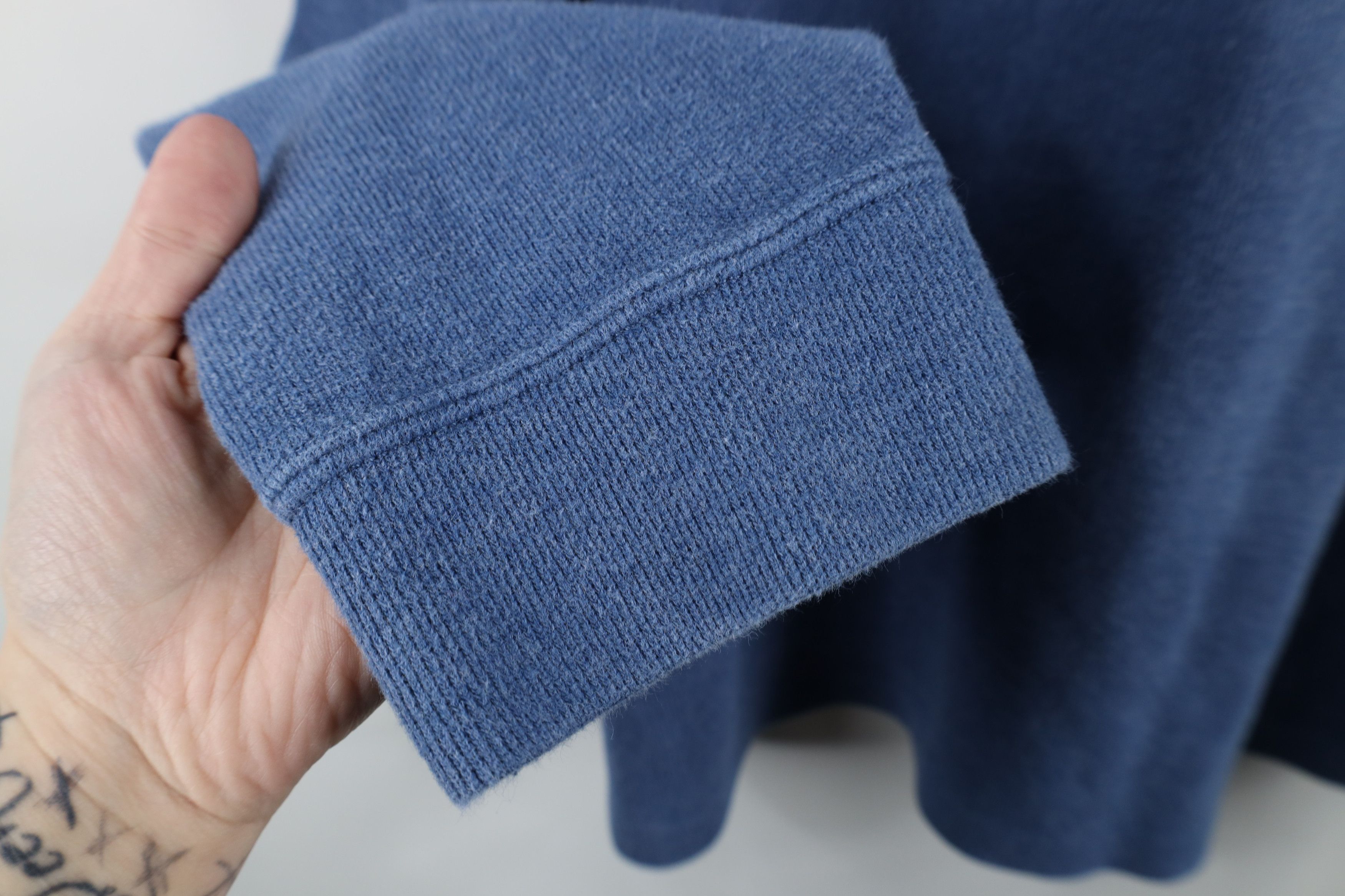 Ralph Lauren × Vintage Vintage 90s Ralph Lauren Ribbed Knit Half Zip Sweater Blue Size US XL / EU 56 / 4 - 9 Thumbnail