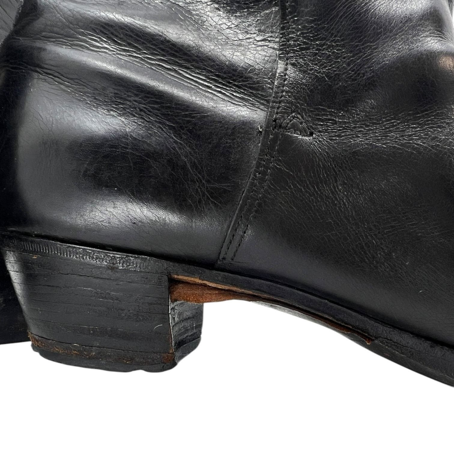 Vintage Vintage Handmade Black Leather Pull On Ankle Boots Spain 7D Size US 7 / EU 40 - 9 Thumbnail