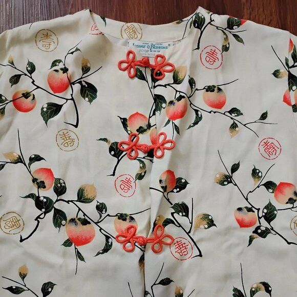 Other Vintage Leisure Fashions Peach Blossom Rayon Blouse Shirt Size M / US 6-8 / IT 42-44 - 1 Thumbnail