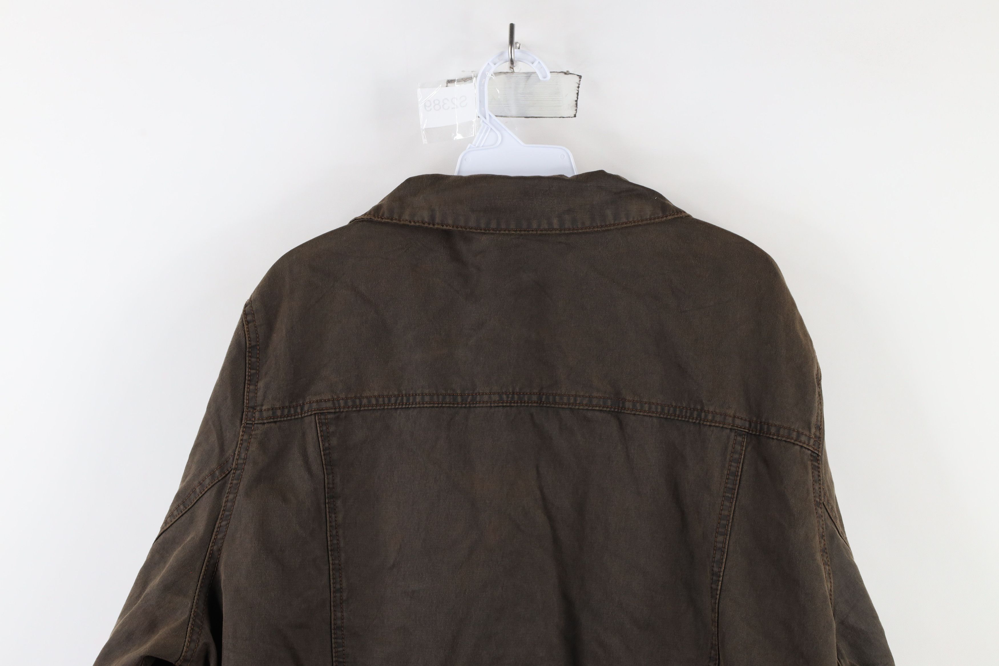 Vintage Vintage 90s Streetwear Waxed Cotton Trucker Jacket Brown Size US L / EU 52-54 / 3 - 13 Thumbnail