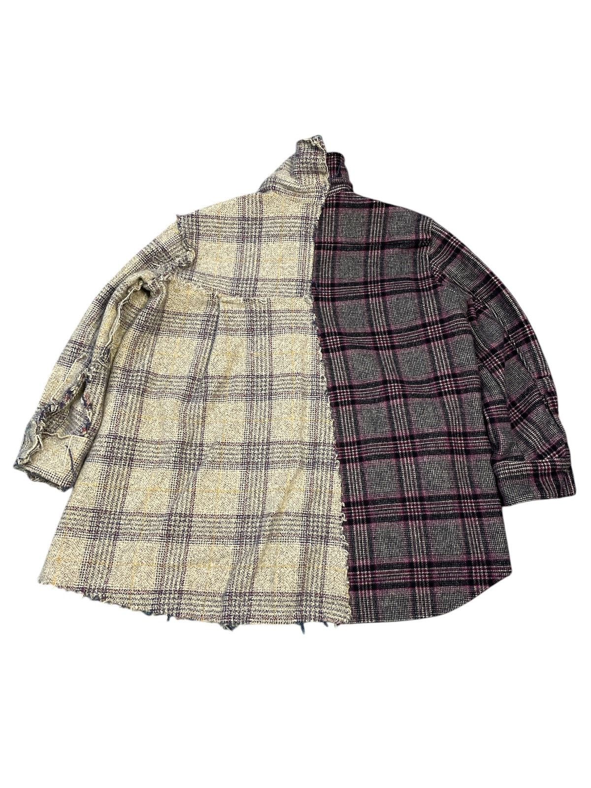 Japanese Brand Japanese Brand JNBY Oversized Spliced ​​Plaid Wool Jacket Size US XL / EU 56 / 4 - 5 Thumbnail