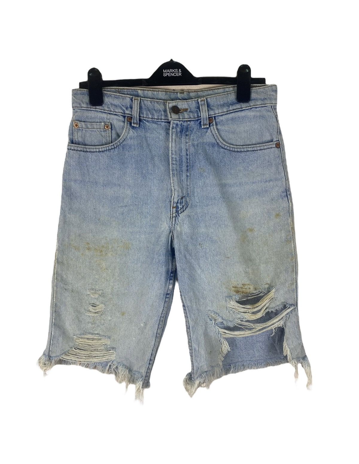 Levi's × Vintage Vintage 90s Thrashed Levis 510 Cutter Short Pants Denim Size US 31 - 1 Thumbnail