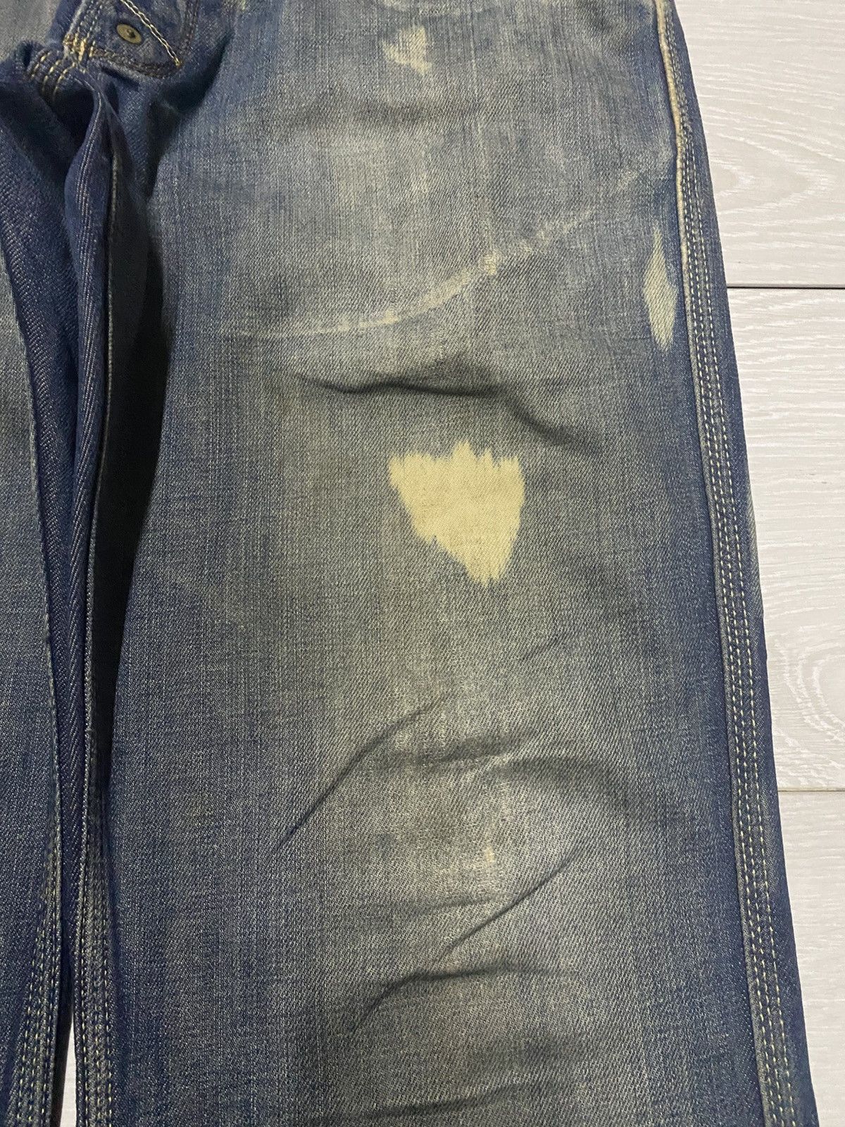 MLB × Polo Ralph Lauren Polo Raph Laurent Bleach Mud Wash Baggy Wide Leg Jeans Size US 31 - 8 Thumbnail