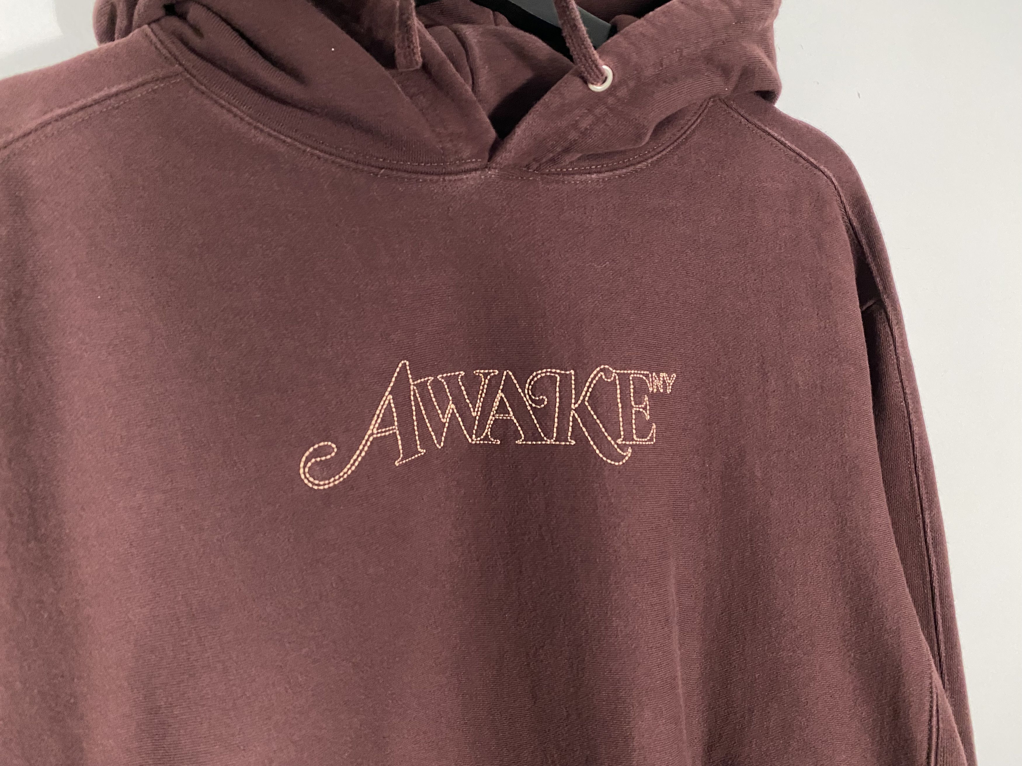 Awake NY Awake NY Classic Outline Logo Paneled Boxy Brown Hoodie Size US L / EU 52-54 / 3 - 3 Thumbnail
