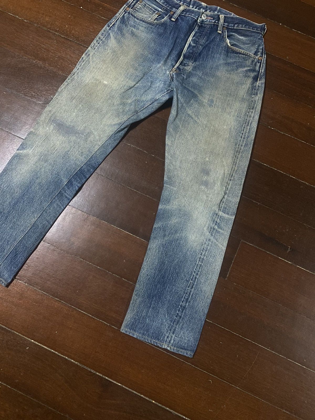 Denime Vintage 90s DENIME Japan Selvedge Distressed patch leather Size US 34 / EU 50 - 4 Thumbnail