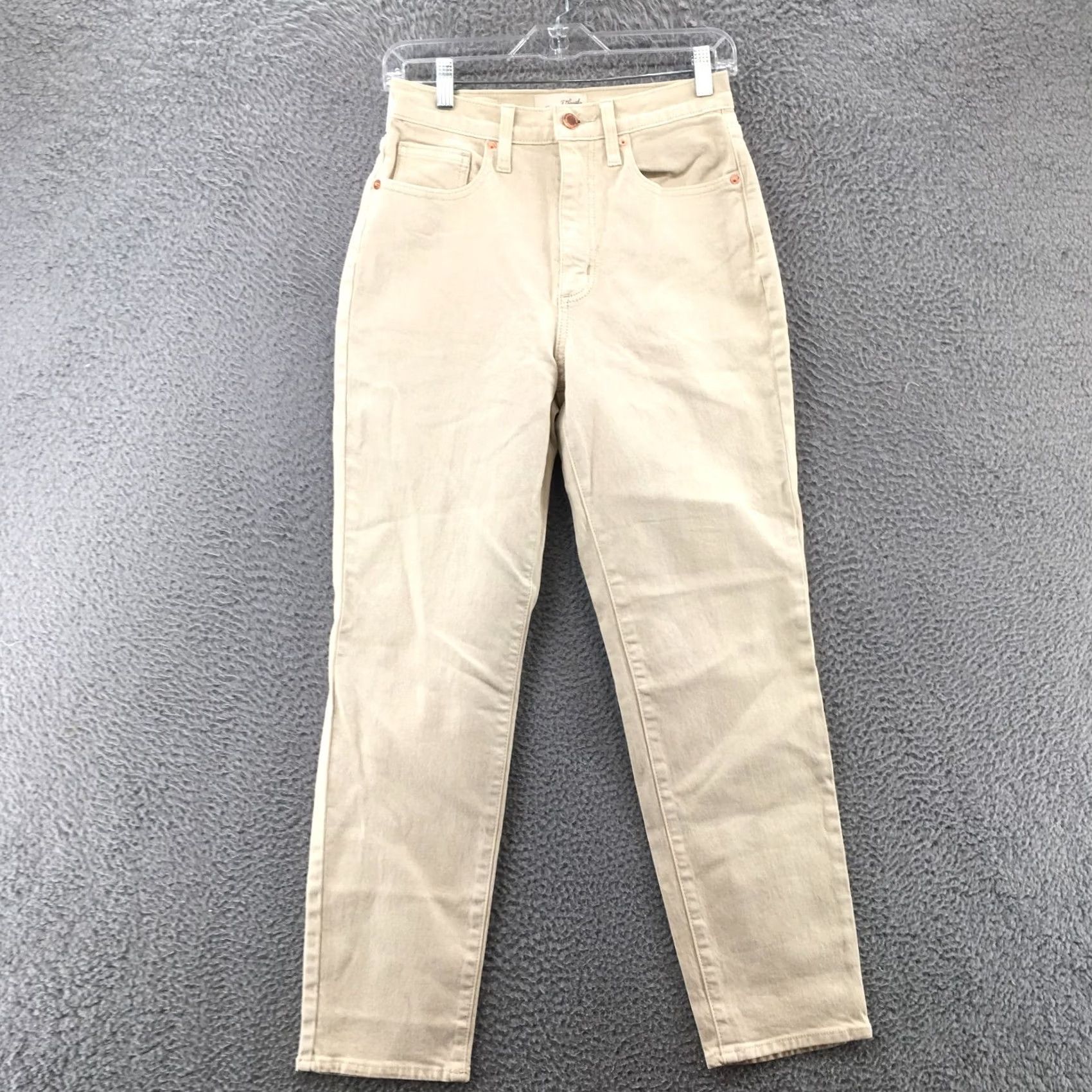 Vintage Universal Thread 90s Slim Straight Pants Womens 4 Regular Beige Cotton Blend NEW Size 27" / US 4 / IT 40 - 2 Thumbnail