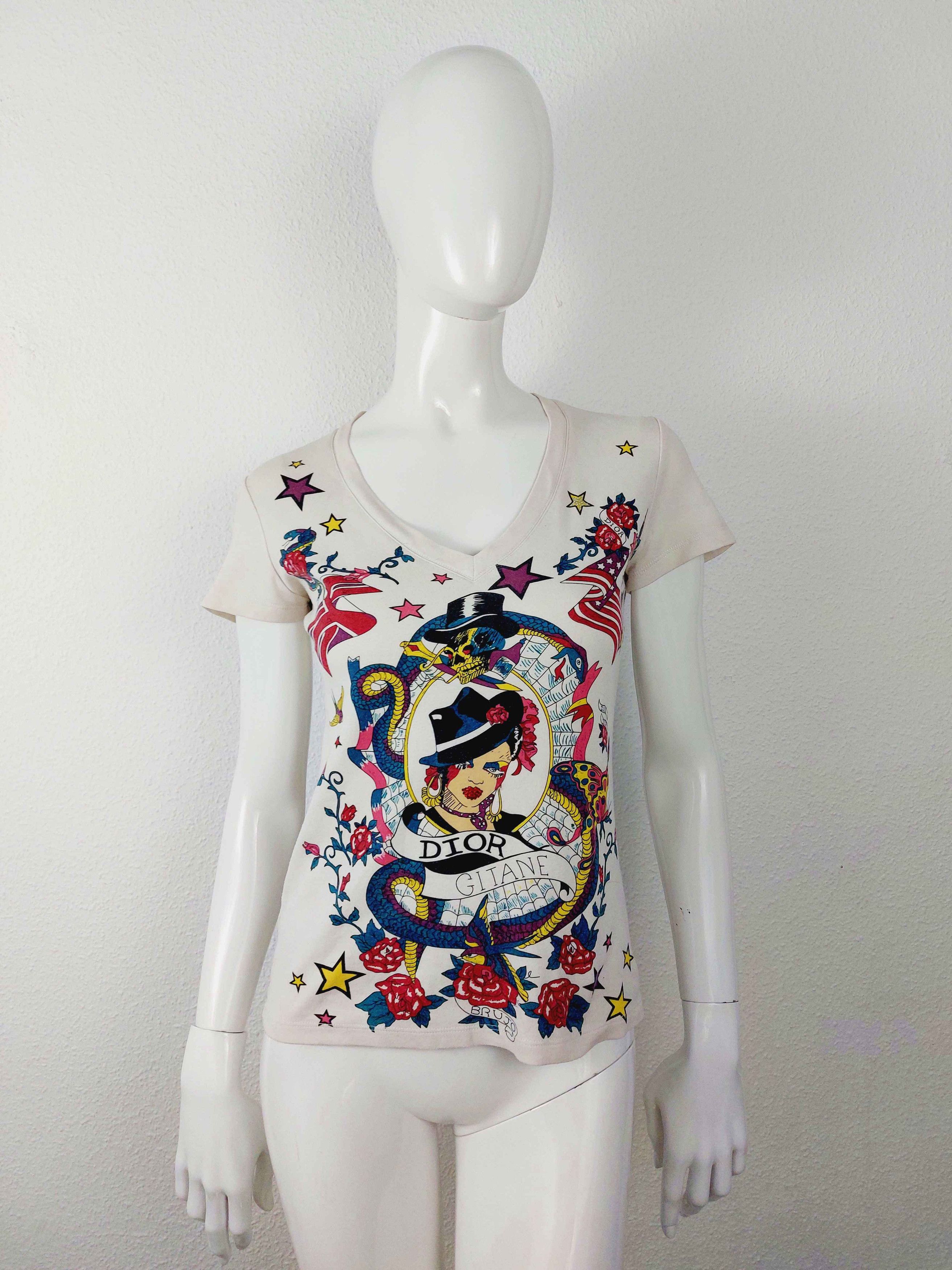 Dior Christian Dior 2004 Gitane Gipsy John Galliano Top T-Shirt Size M / US 6-8 / IT 42-44 - 4 Thumbnail