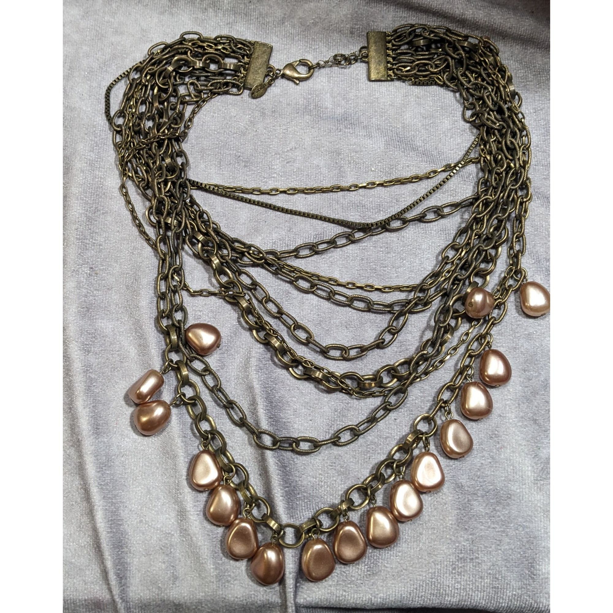 Chicos Chicos Rustic Glam Kyleen Brass Tone And Faux Pearl Multilay Size ONE SIZE - 6 Thumbnail