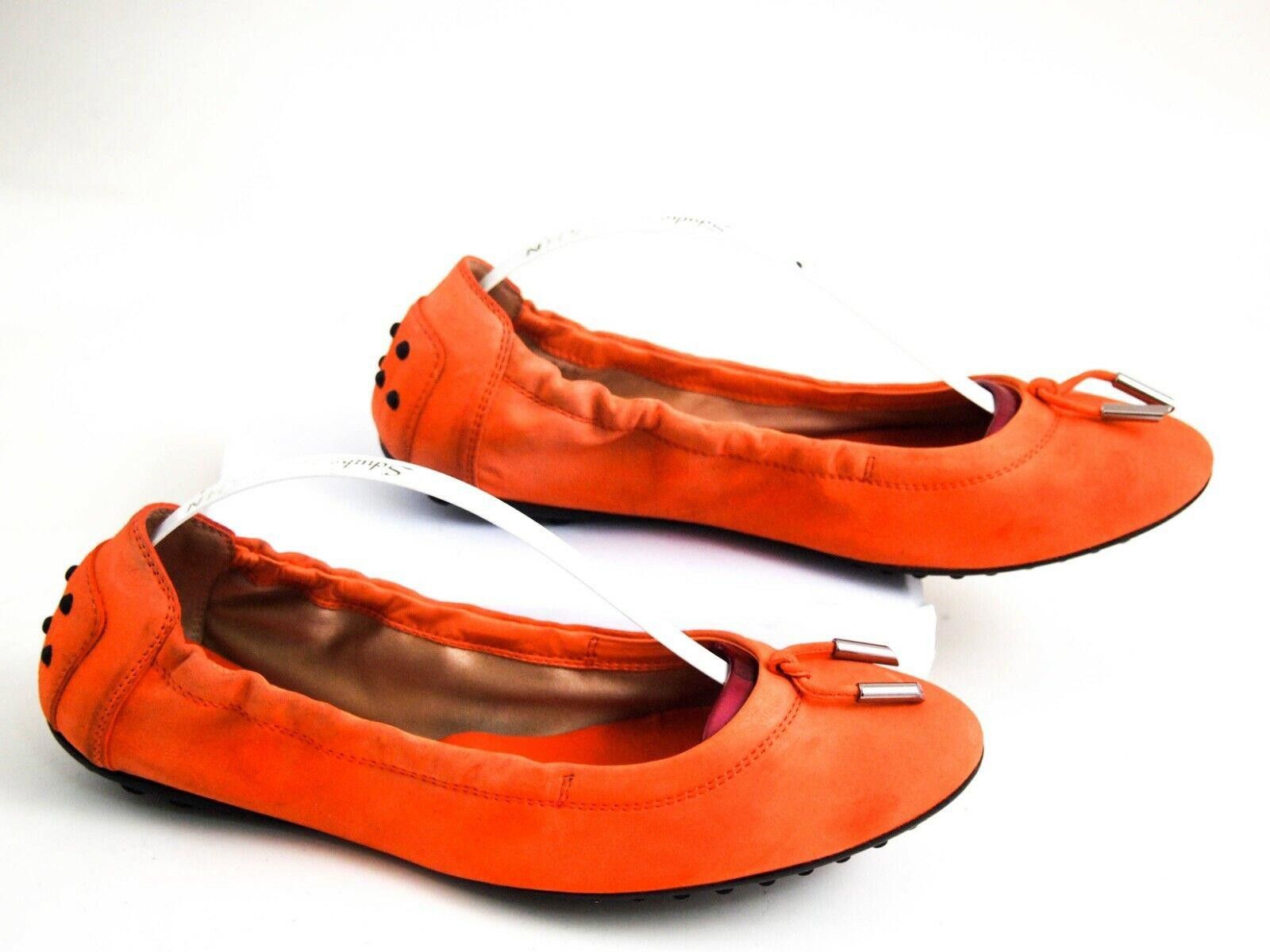 Tod's Tod's Ballet Flats Orange Suede Womens EU 36.5 US 6.5 Size US 6.5 / IT 36.5 - 3 Thumbnail