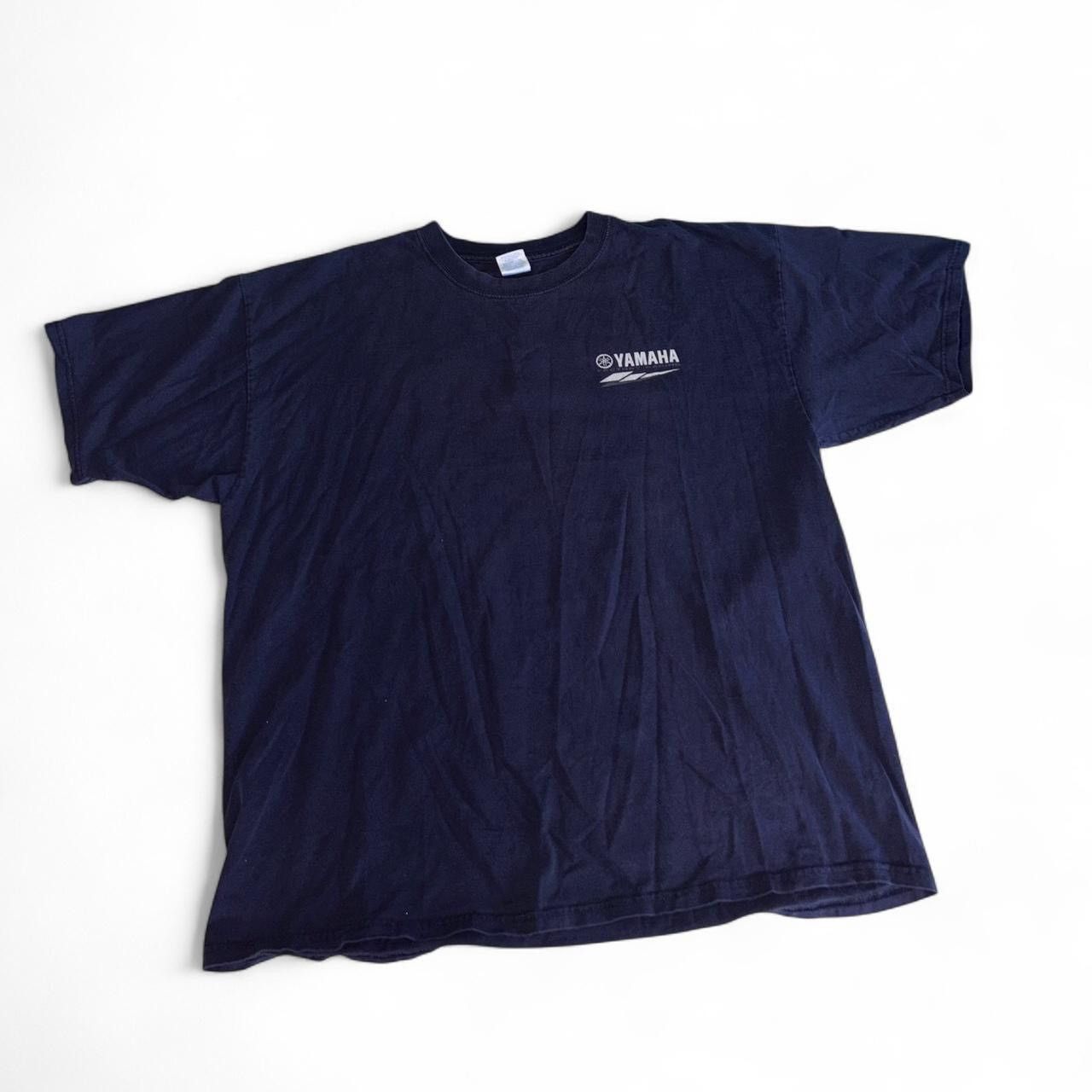 Vintage × Yamaha RARE 90’s Vintage Navy Yamaha Factory Racing Tee Shirt Size US XXL / EU 58 / 5 - 2 Thumbnail