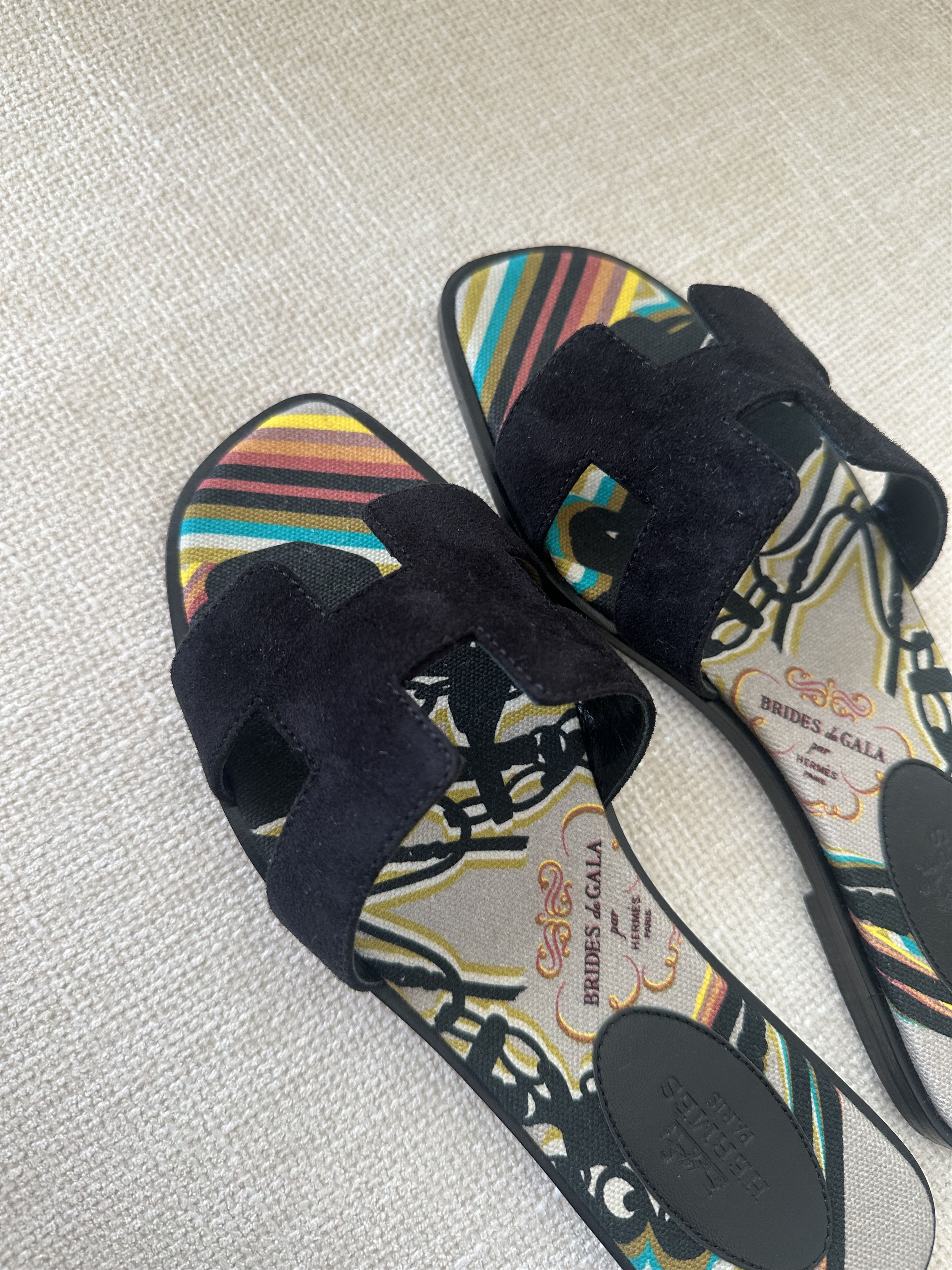Hermes Hermès Oran Sandals – Brides de Gala Print – Size 36.5 Size US 6.5 / IT 36.5 - 3 Thumbnail