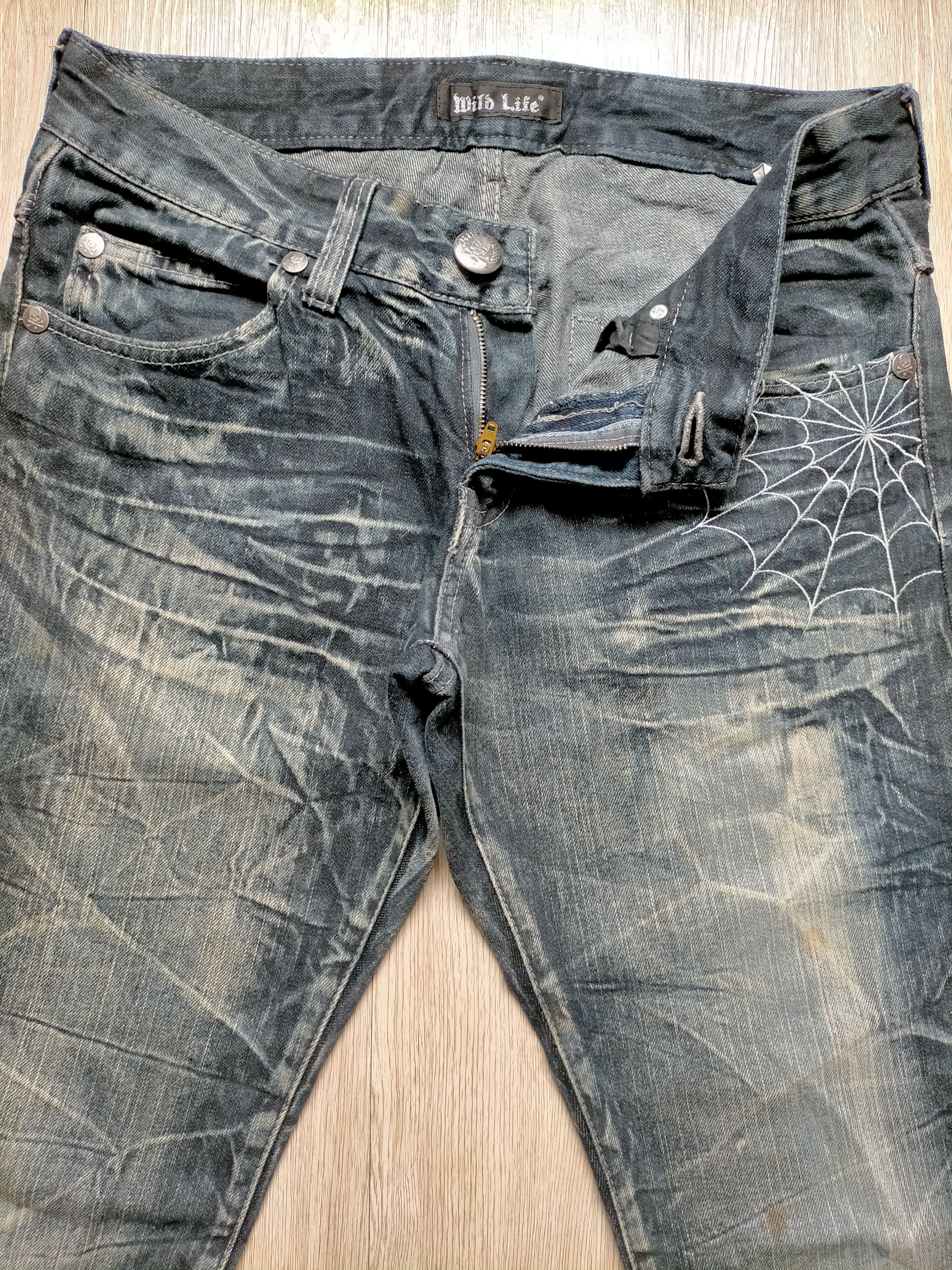 If Six Was Nine Flare Jeans Wild Life Embroidered Spider Boot cut denim Size US 33 - 7 Thumbnail
