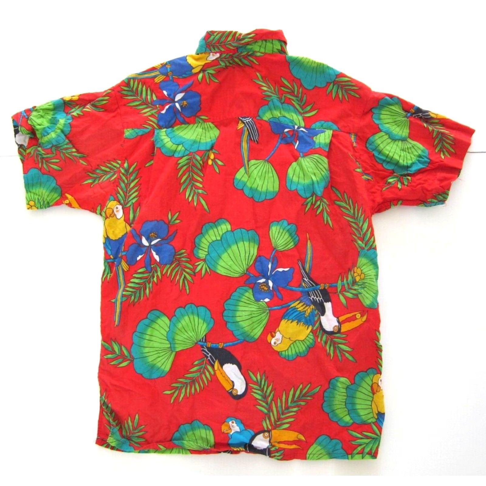 Vintage Vtg Ruff Hewn Cotton Red Bird Parrot Toucan Short Sleeve Button Shirt S Size S / US 4 / IT 40 - 4 Thumbnail