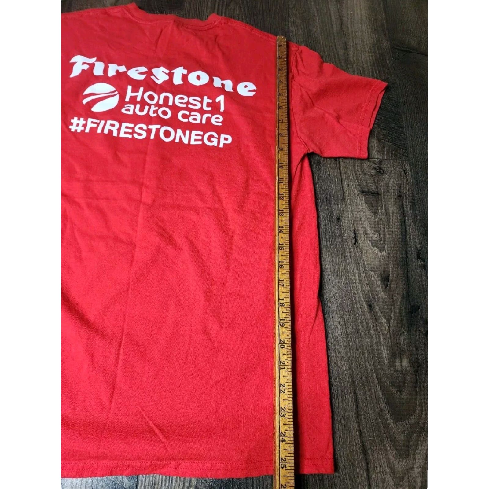 Gildan Gildan Mens M Red Firestone Grand Prix T-Shirt Double-Sided Short Sleeve 2020 Racing Sports Size US M / EU 48-50 / 2 - 2 Thumbnail
