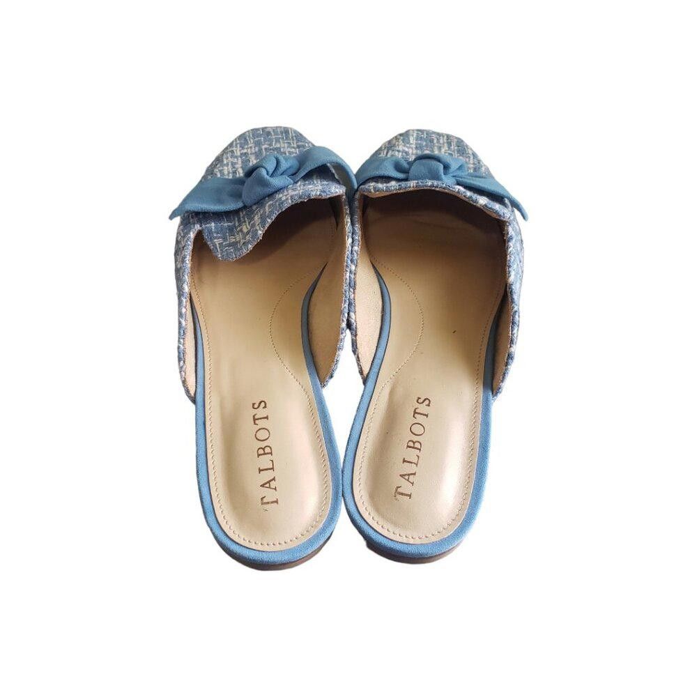 Designer SH132 Talbots STELLA WOVEN TWEED MULES 9.5 Size US 9.5 / IT 39.5 - 6 Thumbnail