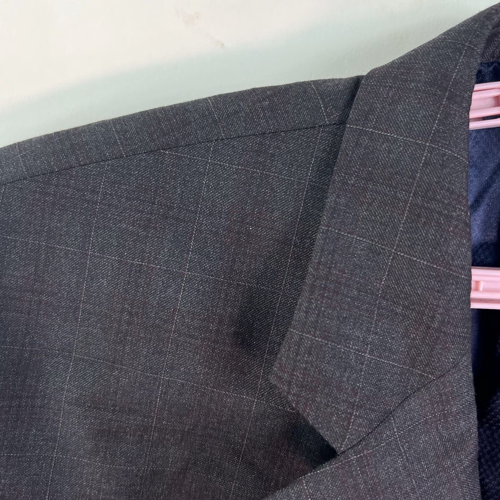 Vintage Rochester Blazer Jacket 54L Gray 100% Wool Tweed Check Single-Breasted Notch Lapel Four-Button Sleeve Mens Big & Tall Canada Size 54R - 4 Thumbnail