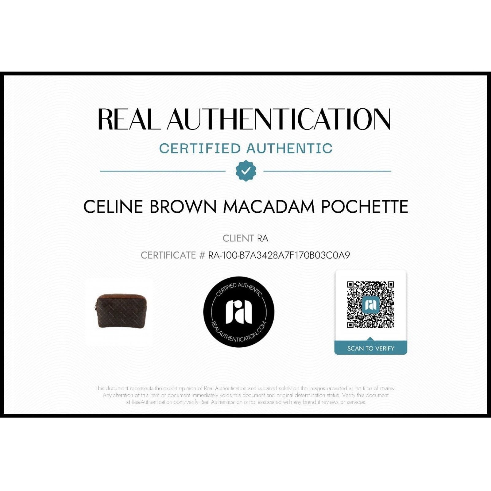 Celine Celine Brown Macadam Pochette Clutch Pouch Bag Auth Vintage Size ONE SIZE - 11 Thumbnail