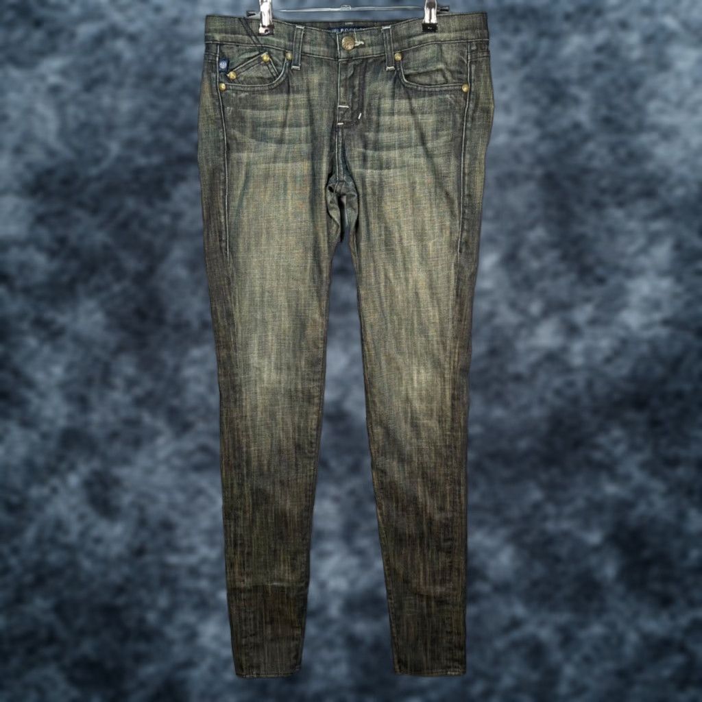 Vintage Rock & Republic Jeans Skinny Distressed Denim 29 Womens Slim 5-Pocket Blue Cotton Blend Inseam 36 Vintage: No Size 29" - 1 Thumbnail
