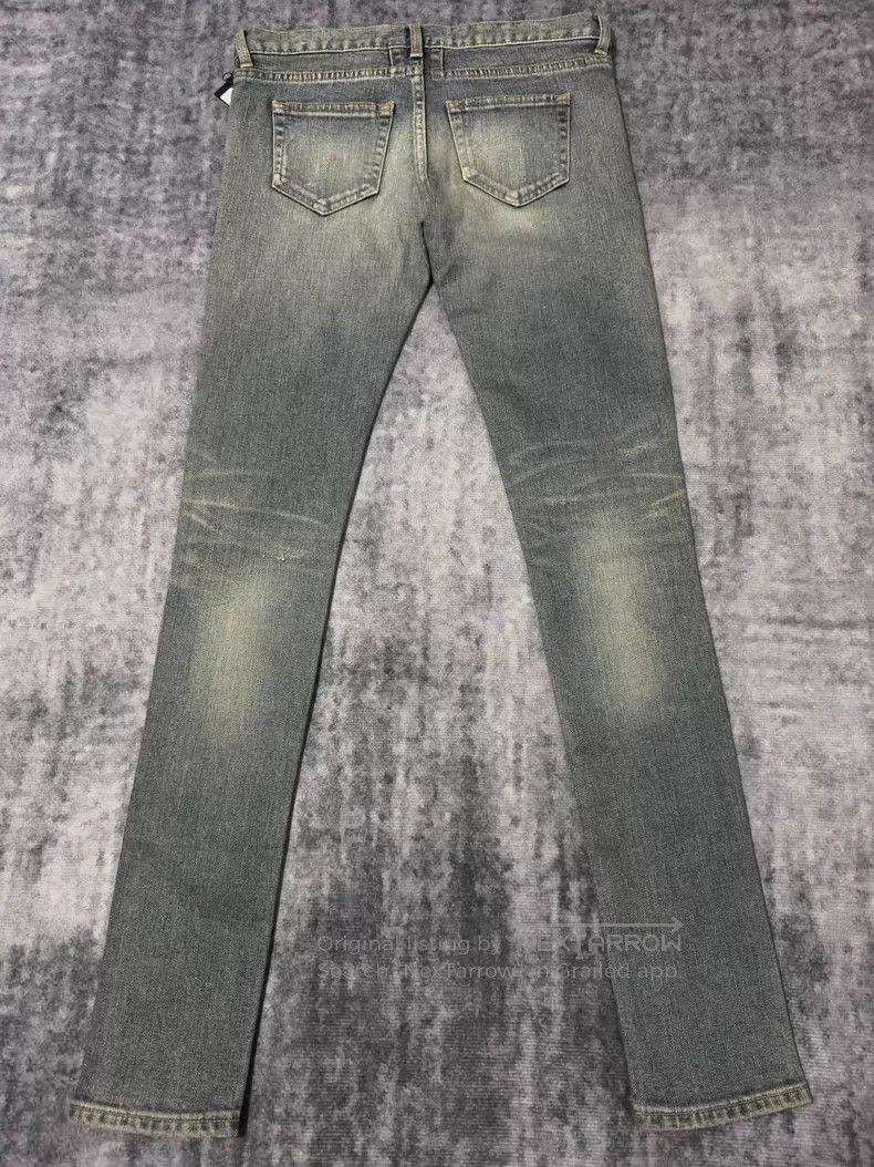 Saint Laurent Paris Saint Laurent Paris Ice Blue Claw Pattern Destroyed Denim Size US 28 / EU 44 - 2 Thumbnail
