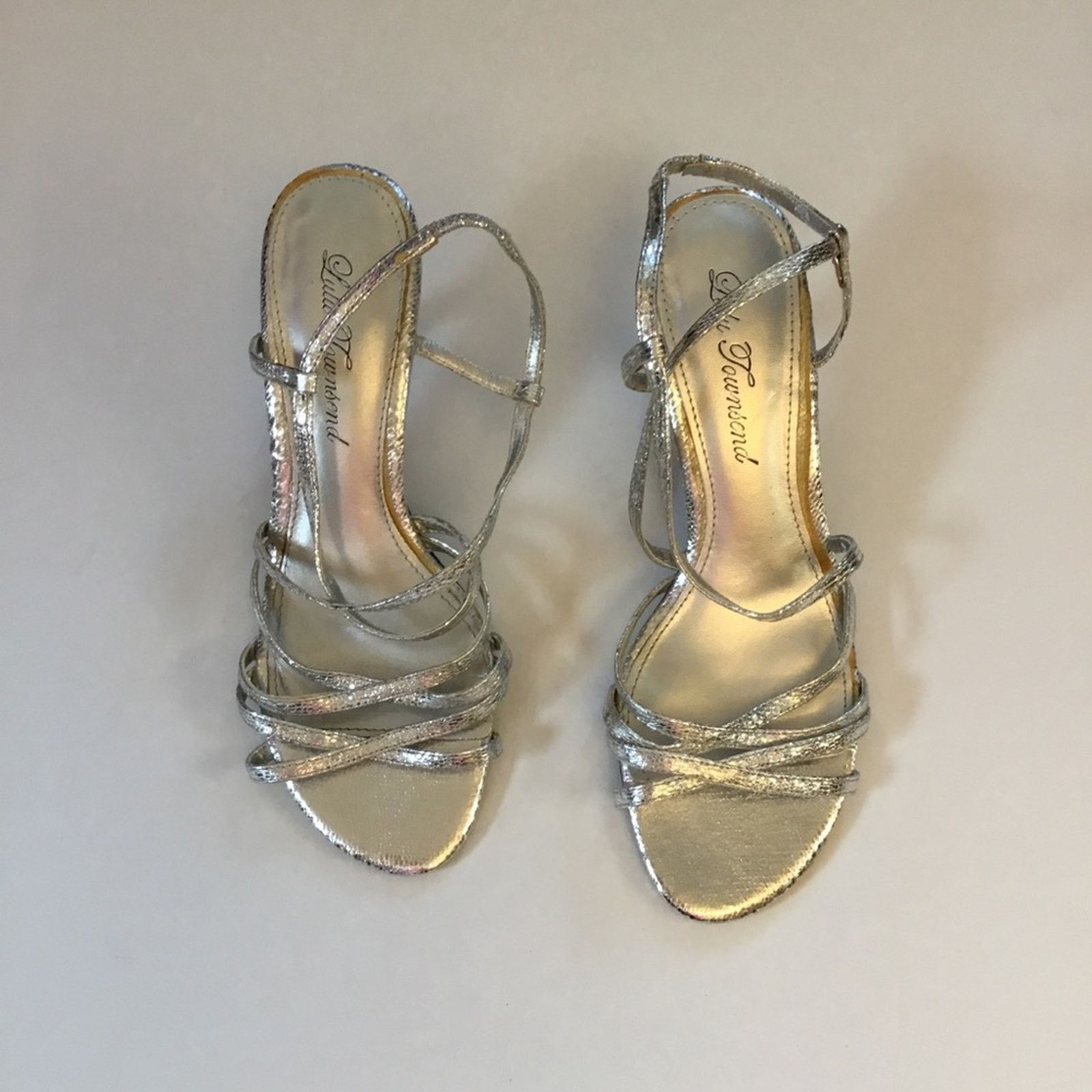 Other Lulu Townsend Silver Sandals Heels Size US 6.5 / IT 36.5 - 1 Thumbnail