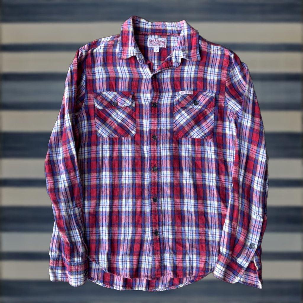 True Religion True Religion Plaid Flannel Shirt Regular Medium Men Button-Up Western Jacket? Size US M / EU 48-50 / 2 - 1 Thumbnail