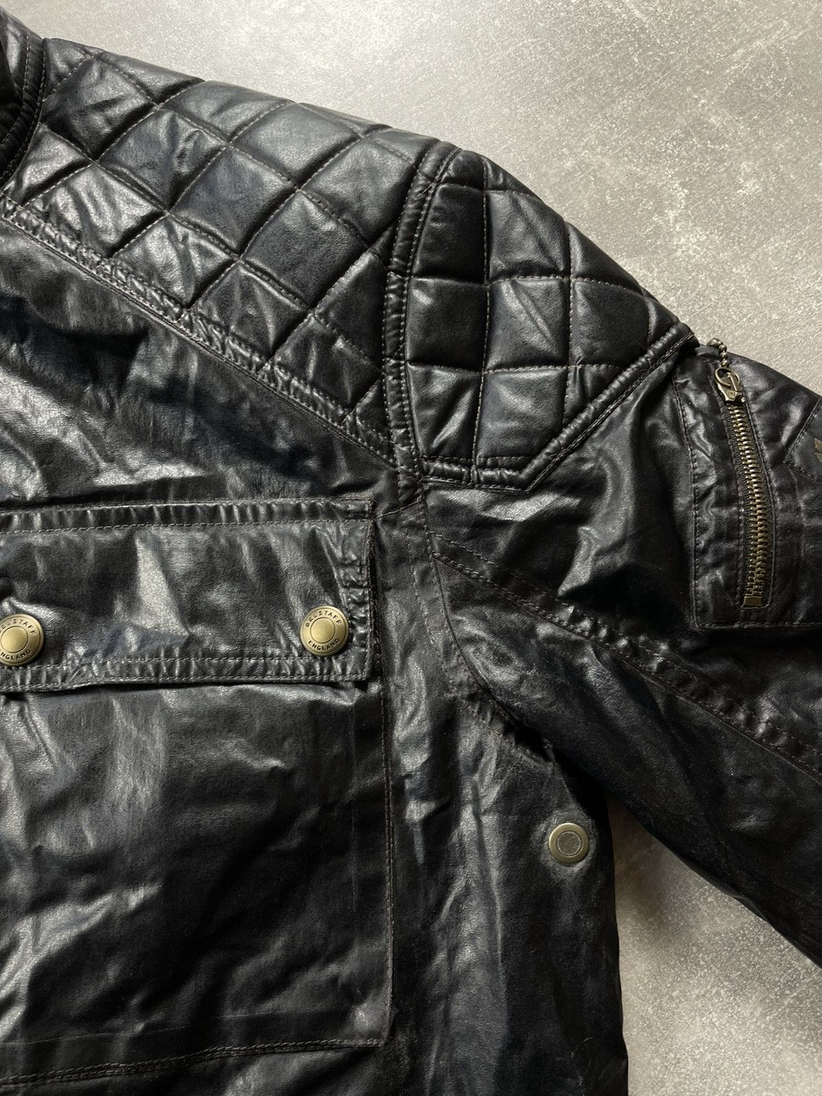 Belstaff Belstaff Waxed Cotton Quilted Biker Motorcycle Jacket Black Size US L / EU 52-54 / 3 - 13 Thumbnail